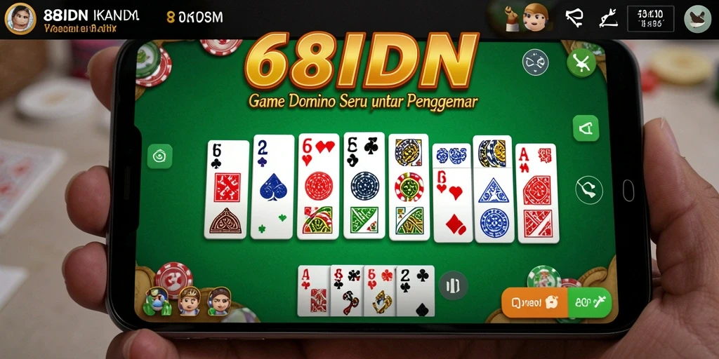 Screenshot gameplay seru dalam permainan Domino 68IDN.