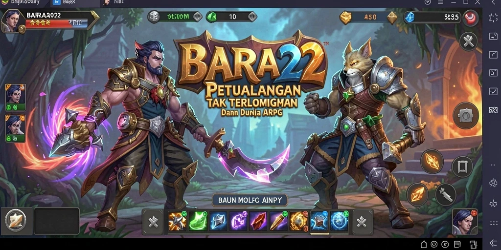 Screenshot dari gameplay BARA22 menampilkan aksi pertempuran yang seru.