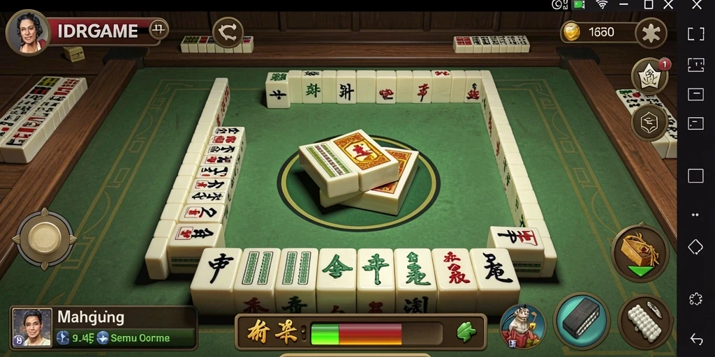 Tampilan menarik dari gameplay Mahjong di IDRGAME.