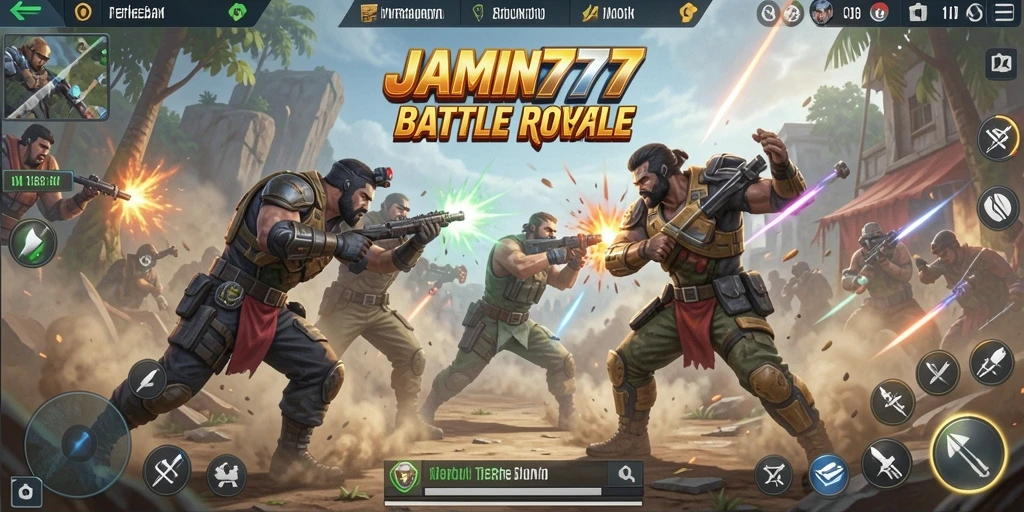 Gameplay mendebarkan di arena Battle Royale JAMIN777.