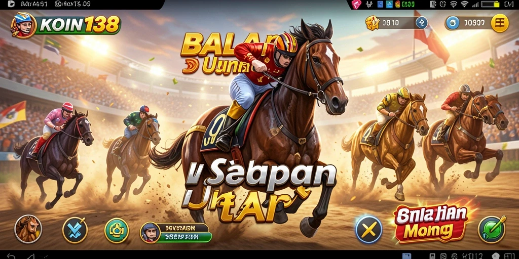 Tampilan gameplay KOIN138 menunjukkan balapan seru dan mendebarkan.