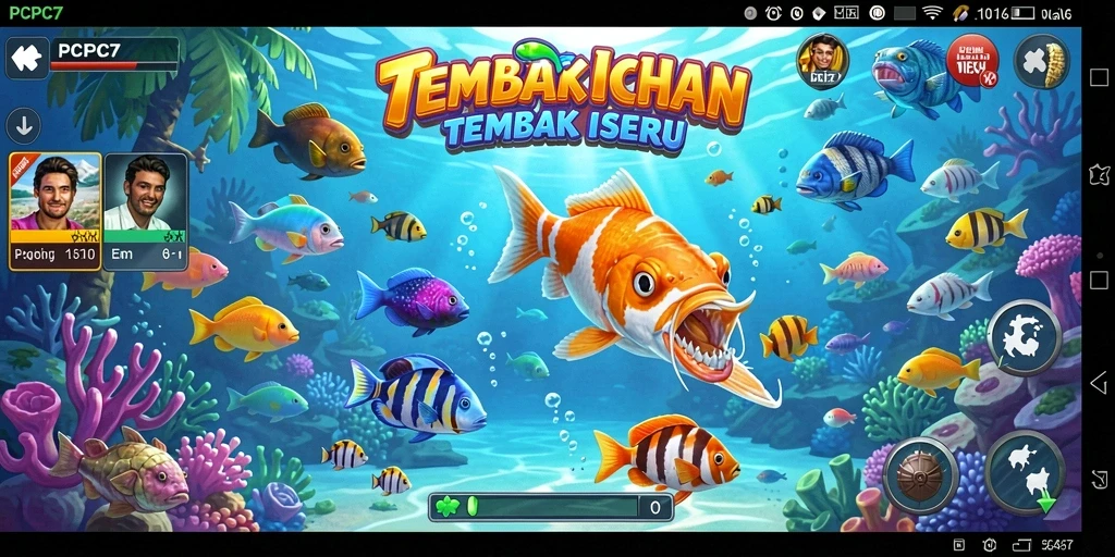 Tampilan menarik dari gameplay Tembak Ikan PCPC7.